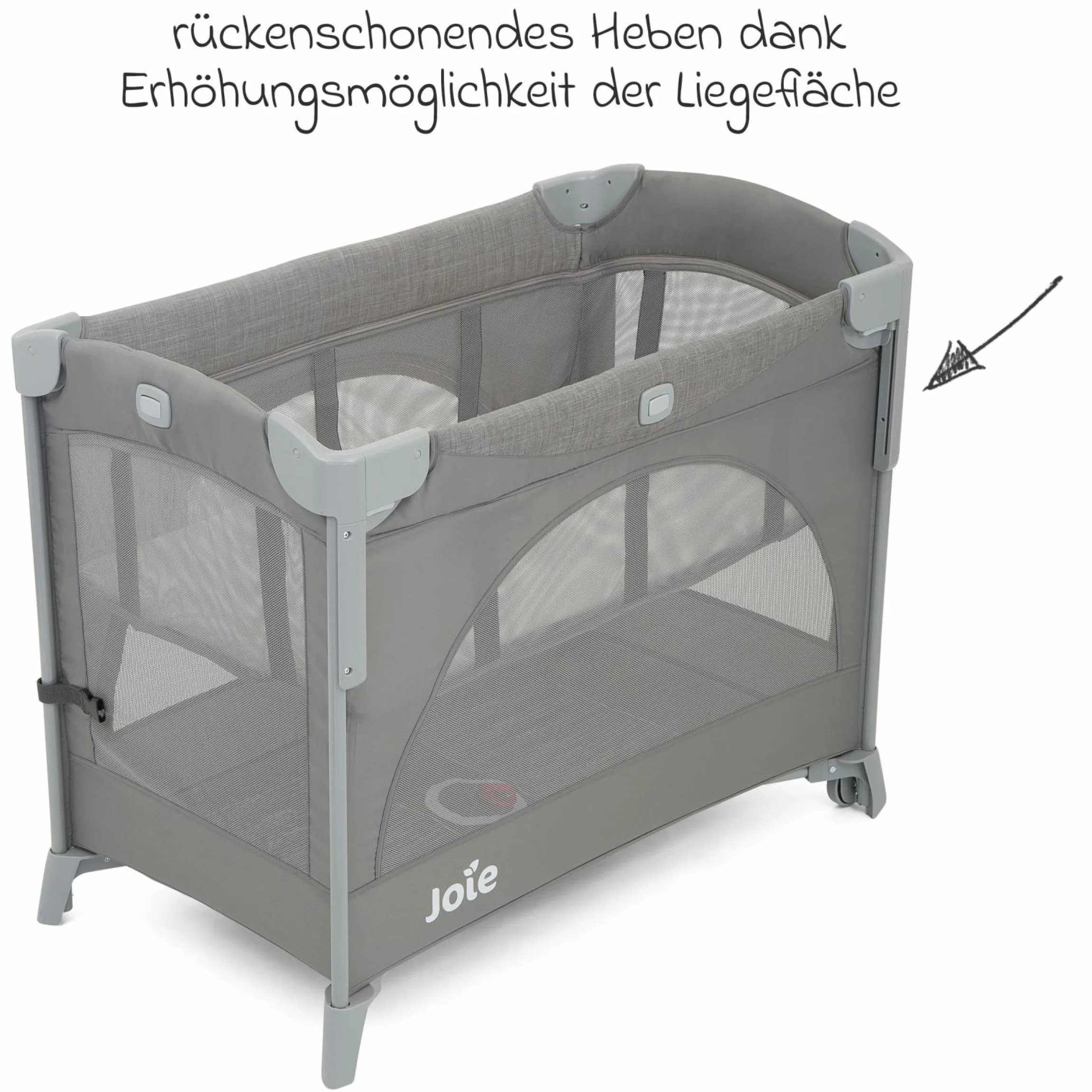 Reisebett und Beistellbett Kubbie Sleep ab Geburt-15 kg inkl. Matratze, Transporttasche & Gurtsystem - Foggy Gray - Kollektion 2025