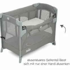 Reisebett und Beistellbett Kubbie Sleep ab Geburt-15 kg inkl. Matratze, Transporttasche & Gurtsystem - Foggy Gray - Kollektion 2025