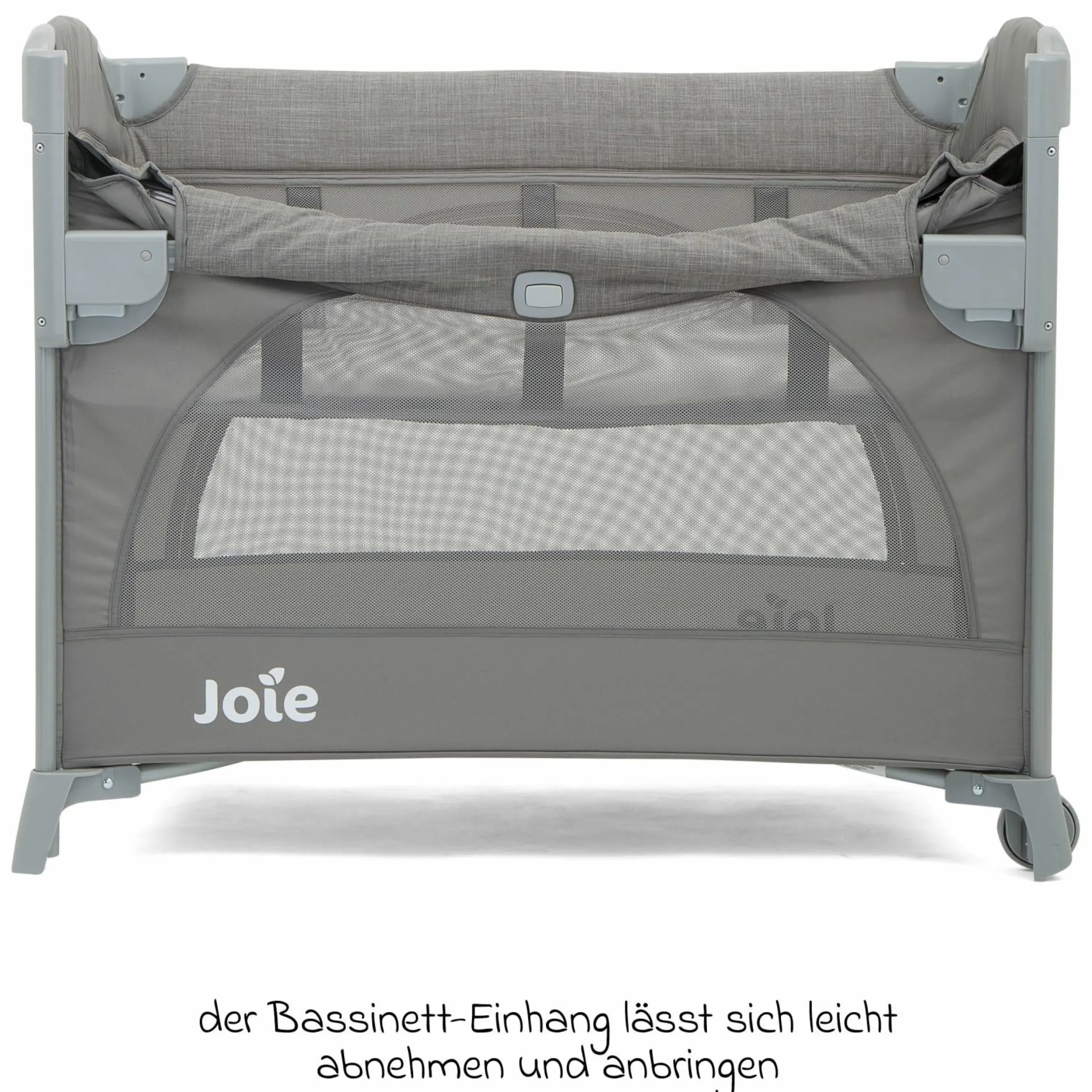 Reisebett und Beistellbett Kubbie Sleep ab Geburt-15 kg inkl. Matratze, Transporttasche & Gurtsystem - Foggy Gray - Kollektion 2025