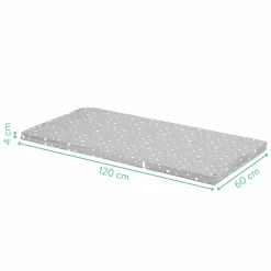 Reisebett-Rollmatratze 120 x 60 cm - Sterne Grau