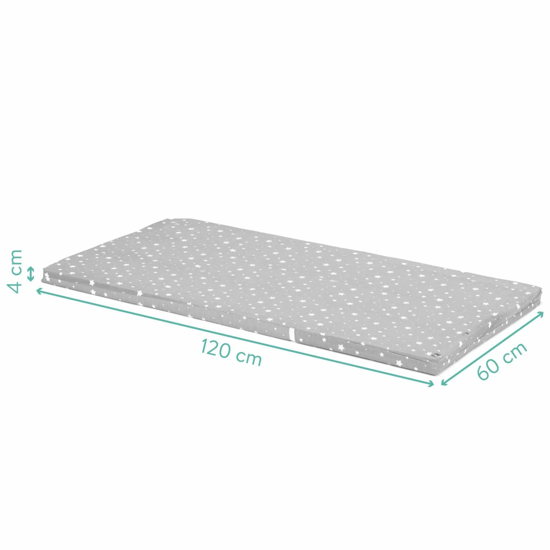 Reisebett-Rollmatratze 120 x 60 cm - Sterne Grau