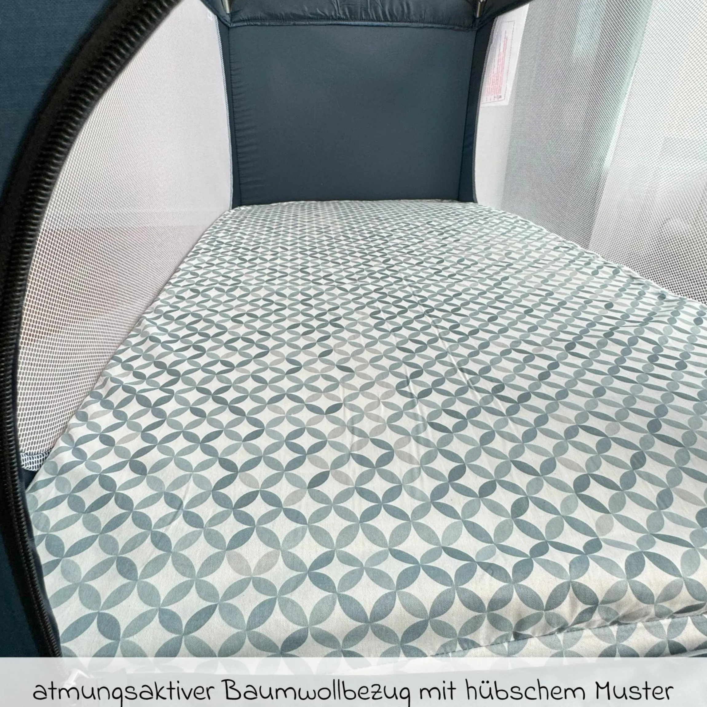 Reisebett-Rollmatratze inkl. Aufbewahrungstasche 60 x 120 cm - Mosaik