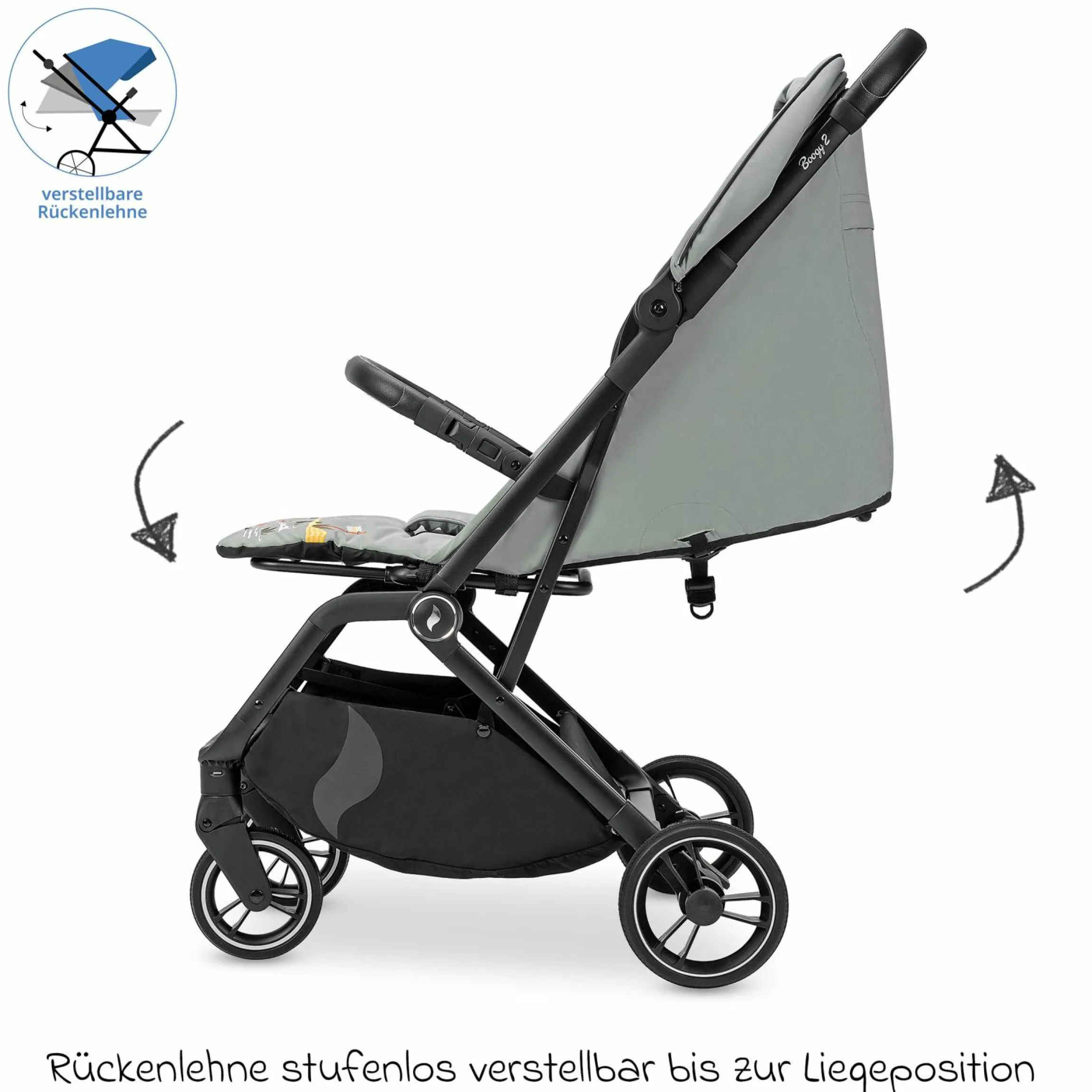 Reisebuggy & Sportwagen Boogy 2 bis 22 kg belastbar nur 7,5 kg mit Liegeposition & Regenschutz - Holiday