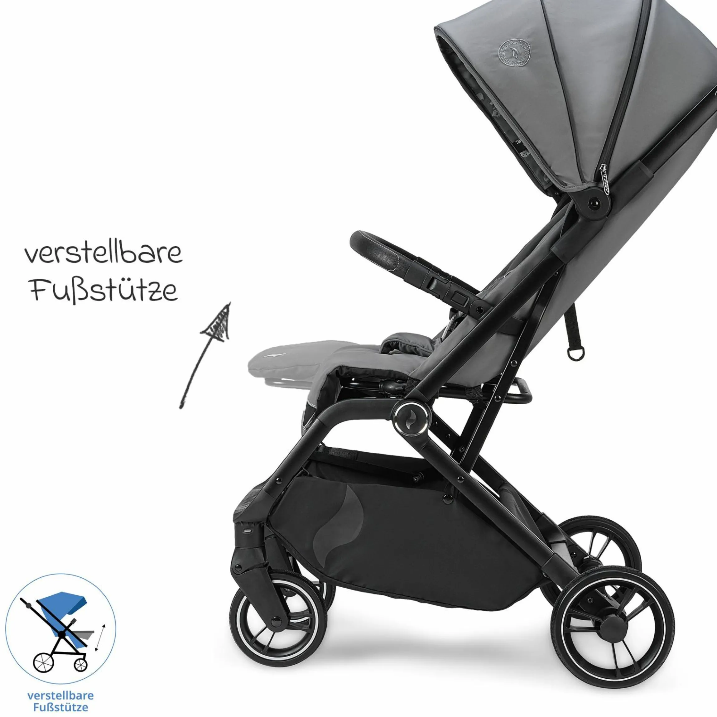 Reisebuggy & Sportwagen Boogy 2 bis 22 kg belastbar nur 7,5 kg mit Liegeposition & Regenschutz - Monster