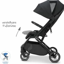 Reisebuggy & Sportwagen Boogy 2 bis 22 kg belastbar nur 7,5 kg mit Liegeposition & Regenschutz - Coal