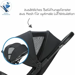 Reisebuggy & Sportwagen Boogy 2 bis 22 kg belastbar nur 7,5 kg mit Liegeposition & Regenschutz - Coal