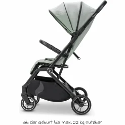 Reisebuggy & Sportwagen Boogy 2 bis 22 kg belastbar nur 7,5 kg mit Liegeposition & Regenschutz - Moss