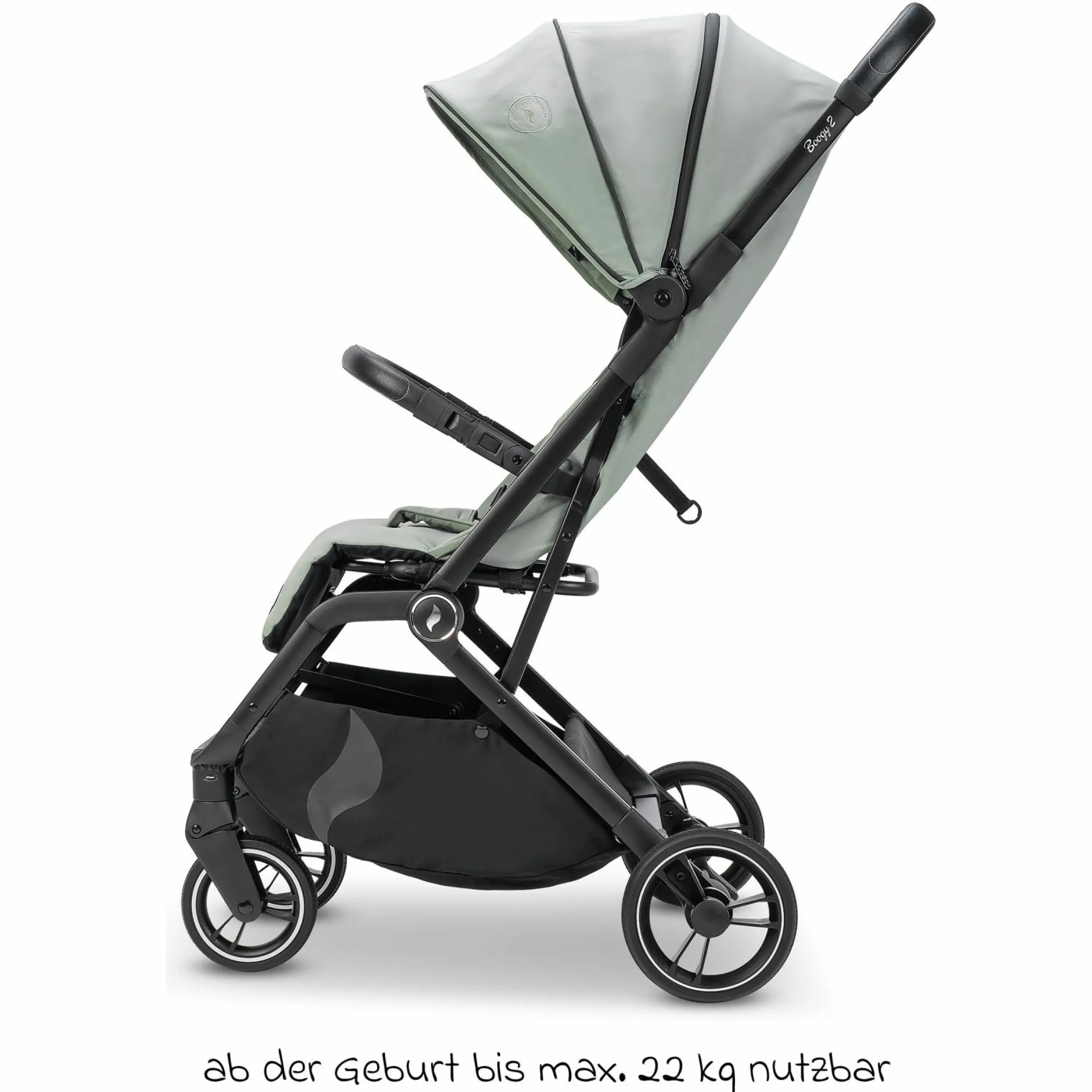 Reisebuggy & Sportwagen Boogy 2 bis 22 kg belastbar nur 7,5 kg mit Liegeposition & Regenschutz - Moss
