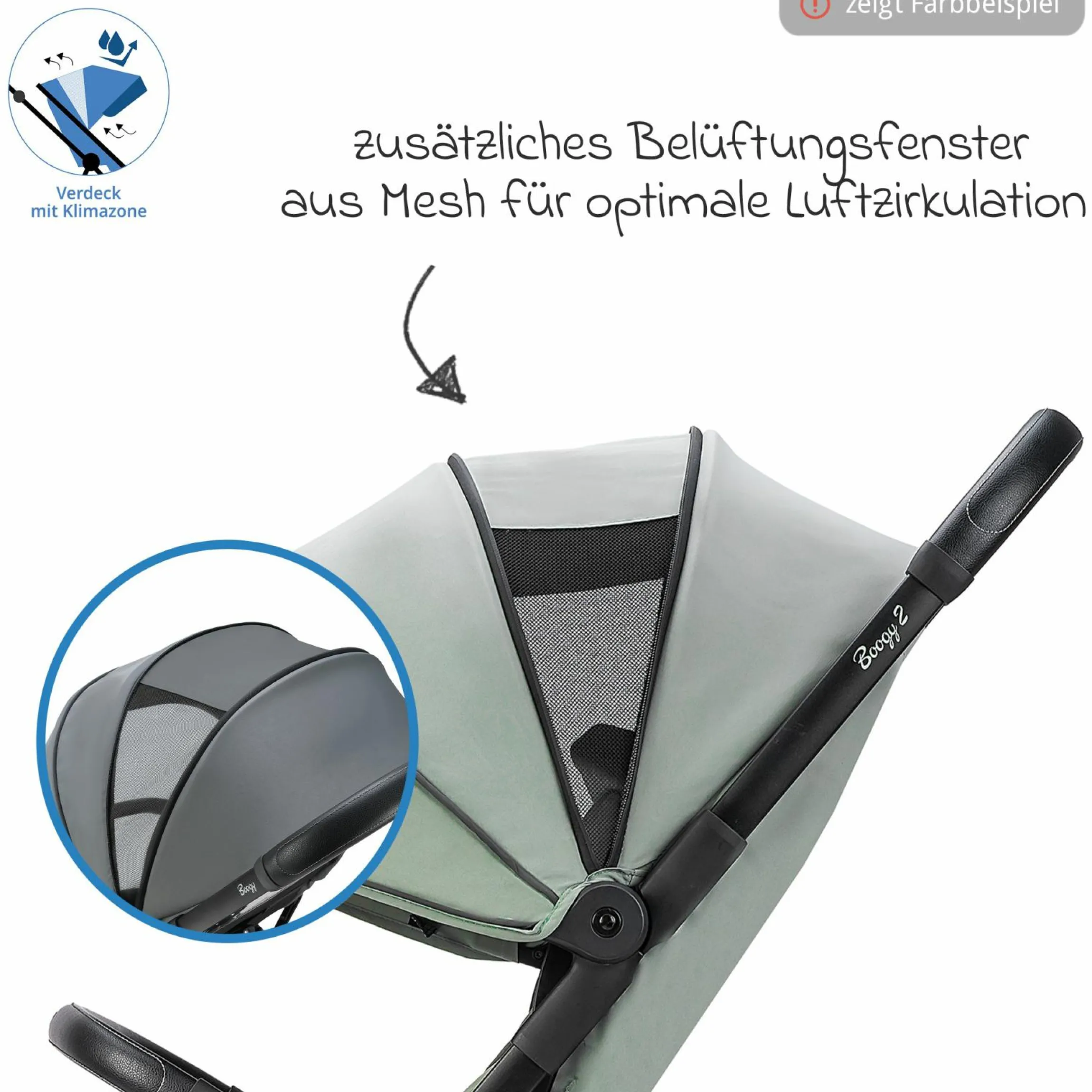 Reisebuggy & Sportwagen Boogy 2 bis 22 kg belastbar nur 7,5 kg mit Liegeposition & Regenschutz - Moss
