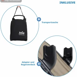 Reisebuggy & Sportwagen Parcel LX bis 22 kg belastbar nur 7,7 kg leicht mit Liegefunktion inkl. Regenschutz, Adapter & Transporttasche - Signature - Eclipse