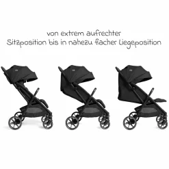 Reisebuggy & Sportwagen Parcel LX bis 22 kg belastbar nur 7,7 kg leicht mit Liegefunktion inkl. Regenschutz, Adapter & Transporttasche - Signature - Eclipse