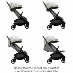 Reisebuggy & Sportwagen Parcel bis 22 kg belastbar nur 6,9 kg leicht mit Liegefunktion inkl. Regenschutz, Insektenschutz, Adapter & Transporttasche - Signature - Oyster