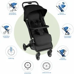 Reisebuggy & Sportwagen S One bis 22 kg mit Liegeposition nur 6,9 kg leicht - Black
