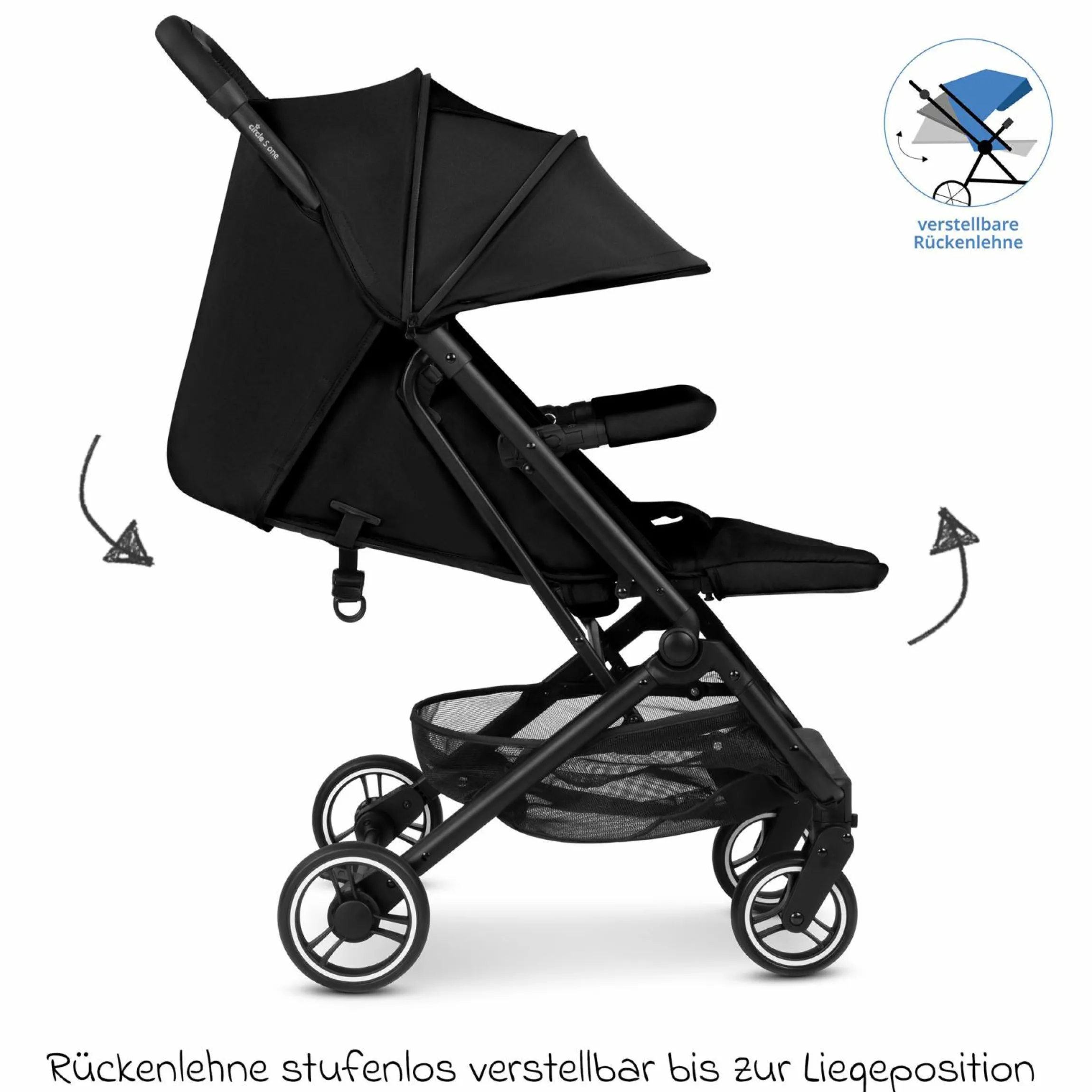 Reisebuggy & Sportwagen S One bis 22 kg mit Liegeposition nur 6,9 kg leicht - Black