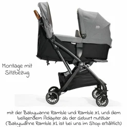 Reisebuggy & Sportwagen Tourist bis 15 kg belastbar nur 6,6 kg leicht mit Liegefunktion inkl. Regenschutz, Adapter, Tragegurt & Tragetasche - Signature - Carbon