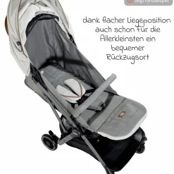 Reisebuggy & Sportwagen Tourist bis 15 kg belastbar nur 6,6 kg leicht mit Liegefunktion inkl. Regenschutz, Adapter, Tragegurt & Tragetasche - Signature - Eclipse