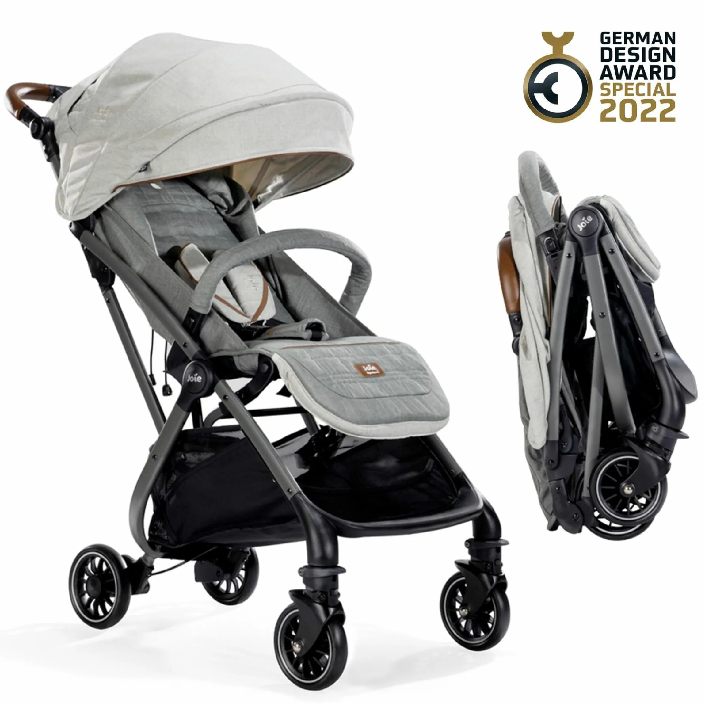 Reisebuggy & Sportwagen Tourist bis 15 kg belastbar nur 6,6 kg leicht mit Liegefunktion inkl. Regenschutz, Adapter, Tragegurt & Tragetasche - Signature - Oyster
