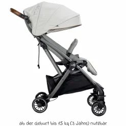 Reisebuggy & Sportwagen Tourist bis 15 kg belastbar nur 6,6 kg leicht mit Liegefunktion inkl. Regenschutz, Adapter, Tragegurt & Tragetasche - Signature - Oyster