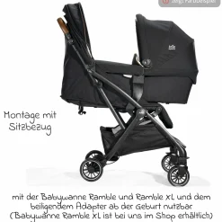 Reisebuggy & Sportwagen Tourist bis 15 kg belastbar nur 6,6 kg leicht mit Liegefunktion inkl. Regenschutz, Adapter, Tragegurt & Tragetasche - Signature - Oyster