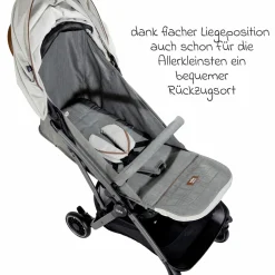Reisebuggy & Sportwagen Tourist bis 15 kg belastbar nur 6,6 kg leicht mit Liegefunktion inkl. Regenschutz, Adapter, Tragegurt & Tragetasche - Signature - Oyster