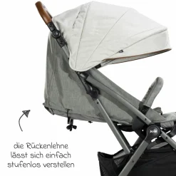 Reisebuggy & Sportwagen Tourist bis 15 kg belastbar nur 6,6 kg leicht mit Liegefunktion inkl. Regenschutz, Adapter, Tragegurt & Tragetasche - Signature - Oyster