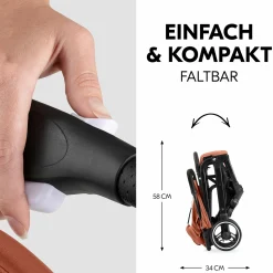 Reisebuggy & Sportwagen Travel N Care Plus mit Liegefunktion, nur 7,2 kg (bis 22kg belastbar) - Cork