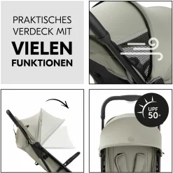 Reisebuggy & Sportwagen Travel N Care Plus inkl. XXL Zubehörpaket & Buggy-Lenkrad - Velvet Olive