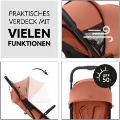 Reisebuggy & Sportwagen Travel N Care Plus mit Liegefunktion (nur 7,2 kg) - inkl. XXL Zubehörpaket & Fehn Spieltier Schäfchen - Cork