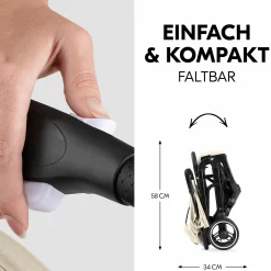 Reisebuggy & Sportwagen Travel N Care Plus mit Liegefunktion, nur 7,2 kg (bis 22kg belastbar) - Vanilla