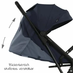 Reisebuggy & Sportwagen Travel N Care mit Liegefunktion, nur 6,8 kg (bis 22 kg belastbar) inkl. Reboarder Pearl Pro 2 & XXL Zubehörpaket - Navy Blue