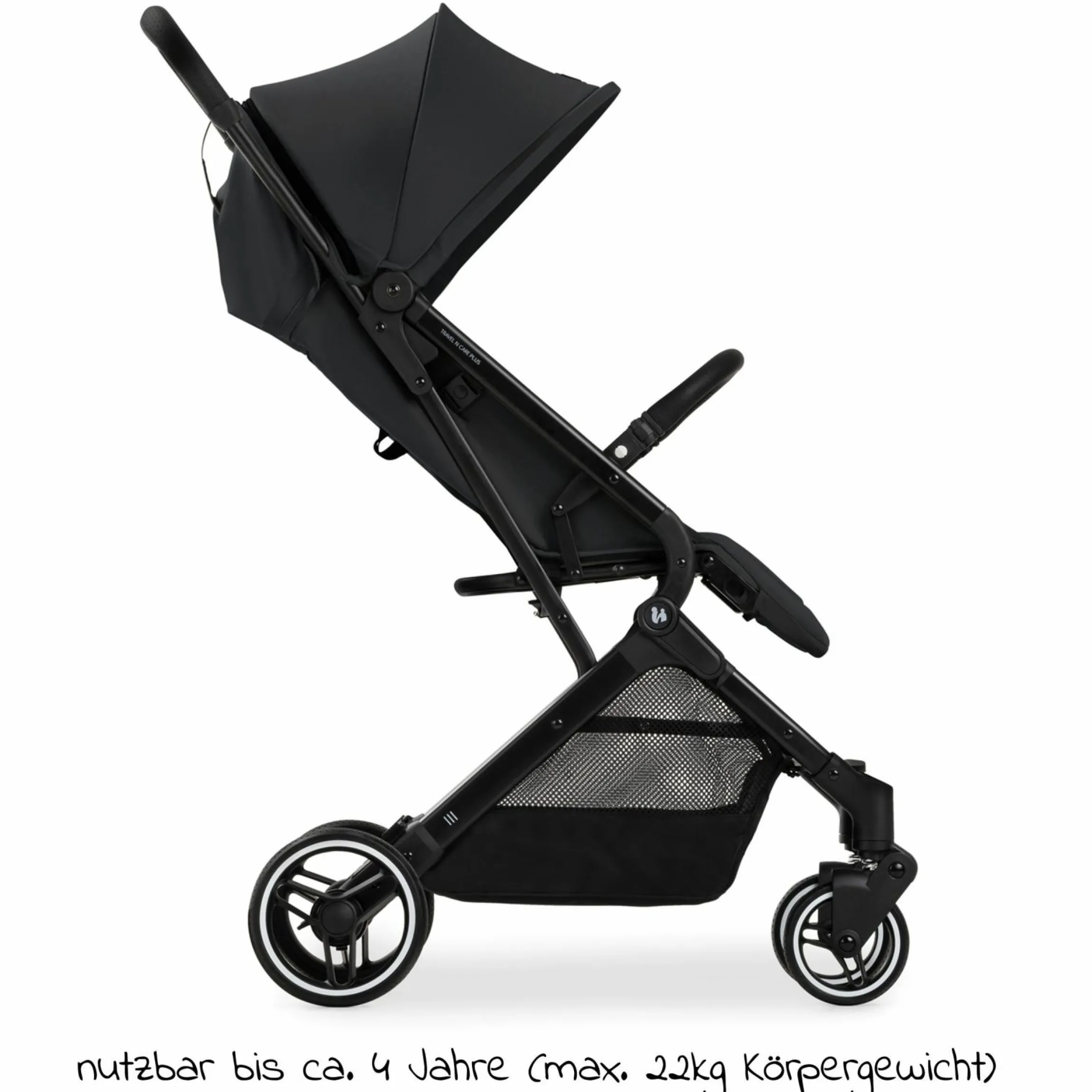 Reisebuggy & Sportwagen Travel N Care Plus mit Liegefunktion, nur 7,2 kg (bis 22kg belastbar) - Black