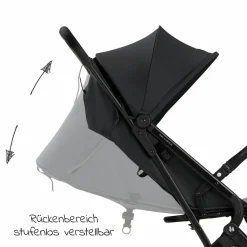 Reisebuggy & Sportwagen Travel N Care Plus mit Liegefunktion, nur 7,2 kg (bis 22kg belastbar) - Black