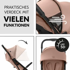 Reisebuggy & Sportwagen Travel N Care Plus mit Liegefunktion, nur 7,2 kg (bis 22kg belastbar) - Hazelnut