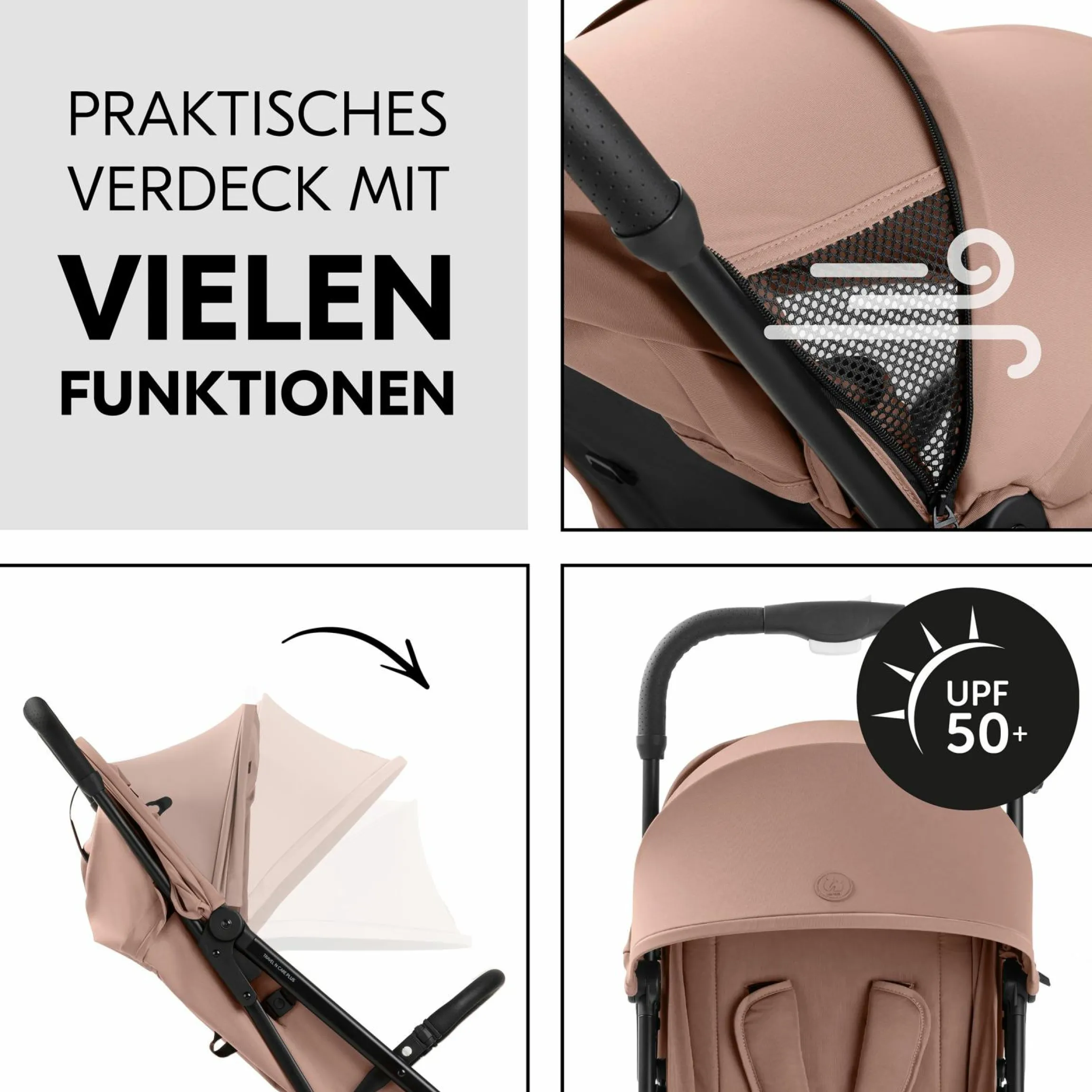 Reisebuggy & Sportwagen Travel N Care Plus mit Liegefunktion, nur 7,2 kg (bis 22kg belastbar) - Hazelnut