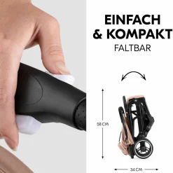 Reisebuggy & Sportwagen Travel N Care Plus mit Liegefunktion, nur 7,2 kg (bis 22kg belastbar) - Hazelnut