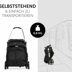 Reisebuggy & Sportwagen Travel N Care mit Liegefunktion, nur 6,8 kg (bis 22 kg belastbar) - Black