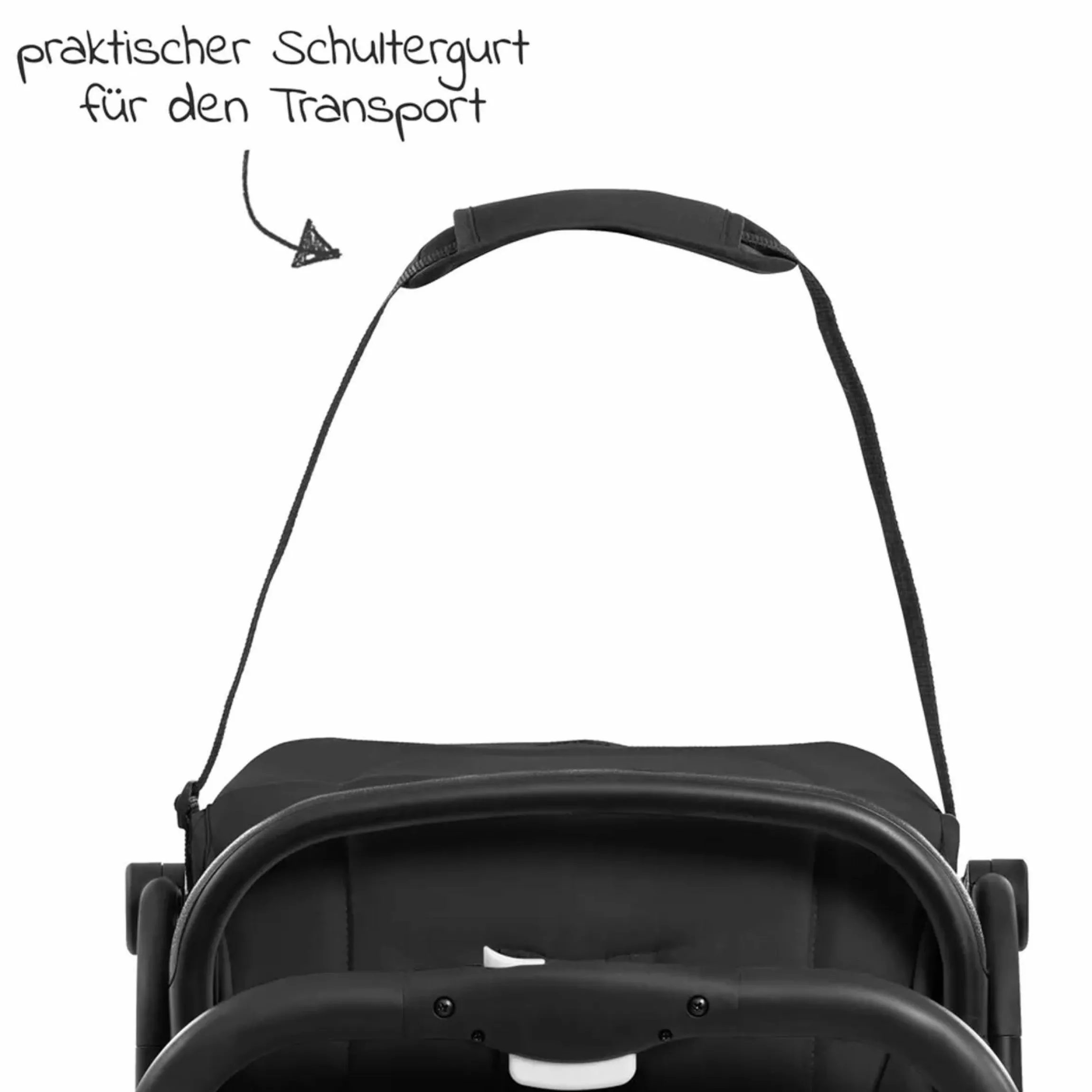 Reisebuggy & Sportwagen Travel N Care mit Liegefunktion, nur 6,8 kg (bis 22 kg belastbar) inkl. Reboarder Pearl Pro 2 & XXL Zubehörpaket - Black