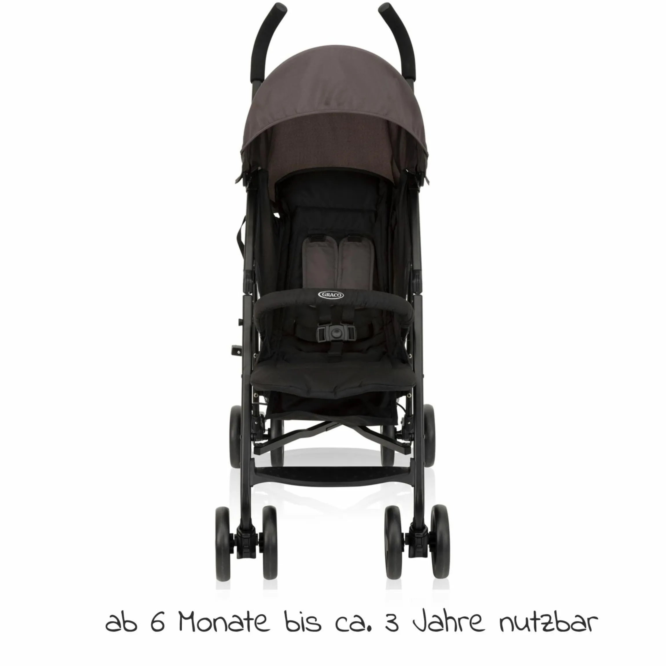Reisebuggy & Sportwagen Travelite nur 7 kg leicht mit Liegeposition - Black & Grey - Kollektion 2025