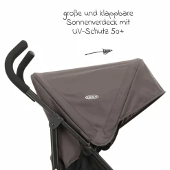Reisebuggy & Sportwagen Travelite nur 7 kg leicht mit Liegeposition - Black & Grey - Kollektion 2025