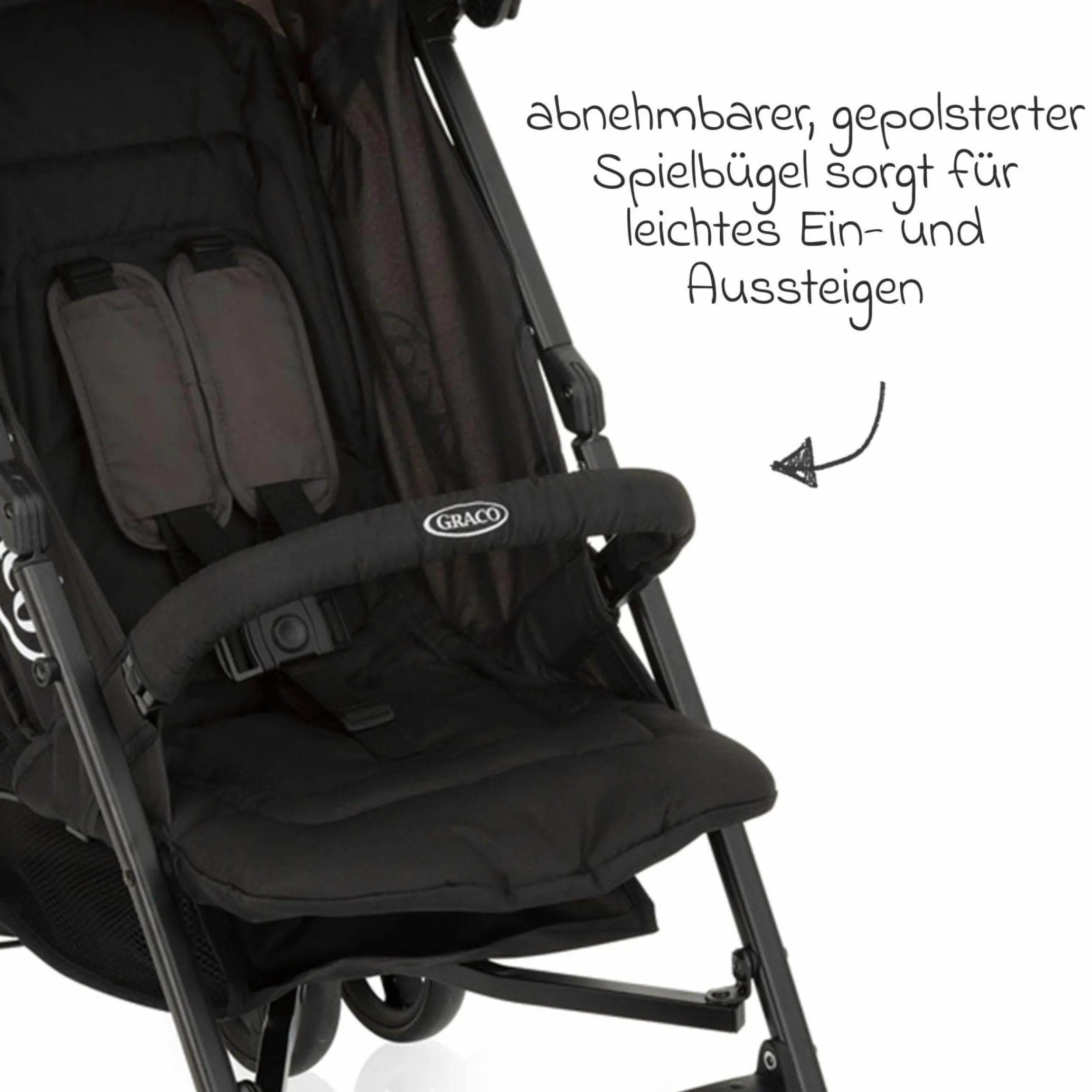 Reisebuggy & Sportwagen Travelite nur 7 kg leicht mit Liegeposition - Black & Grey - Kollektion 2025