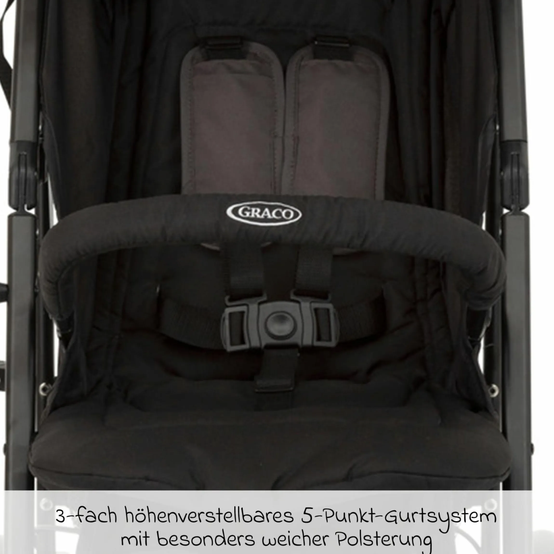 Reisebuggy & Sportwagen Travelite nur 7 kg leicht mit Liegeposition - Black & Grey - Kollektion 2025