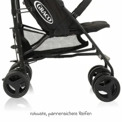 Reisebuggy & Sportwagen Travelite nur 7 kg leicht mit Liegeposition - Black & Grey - Kollektion 2025