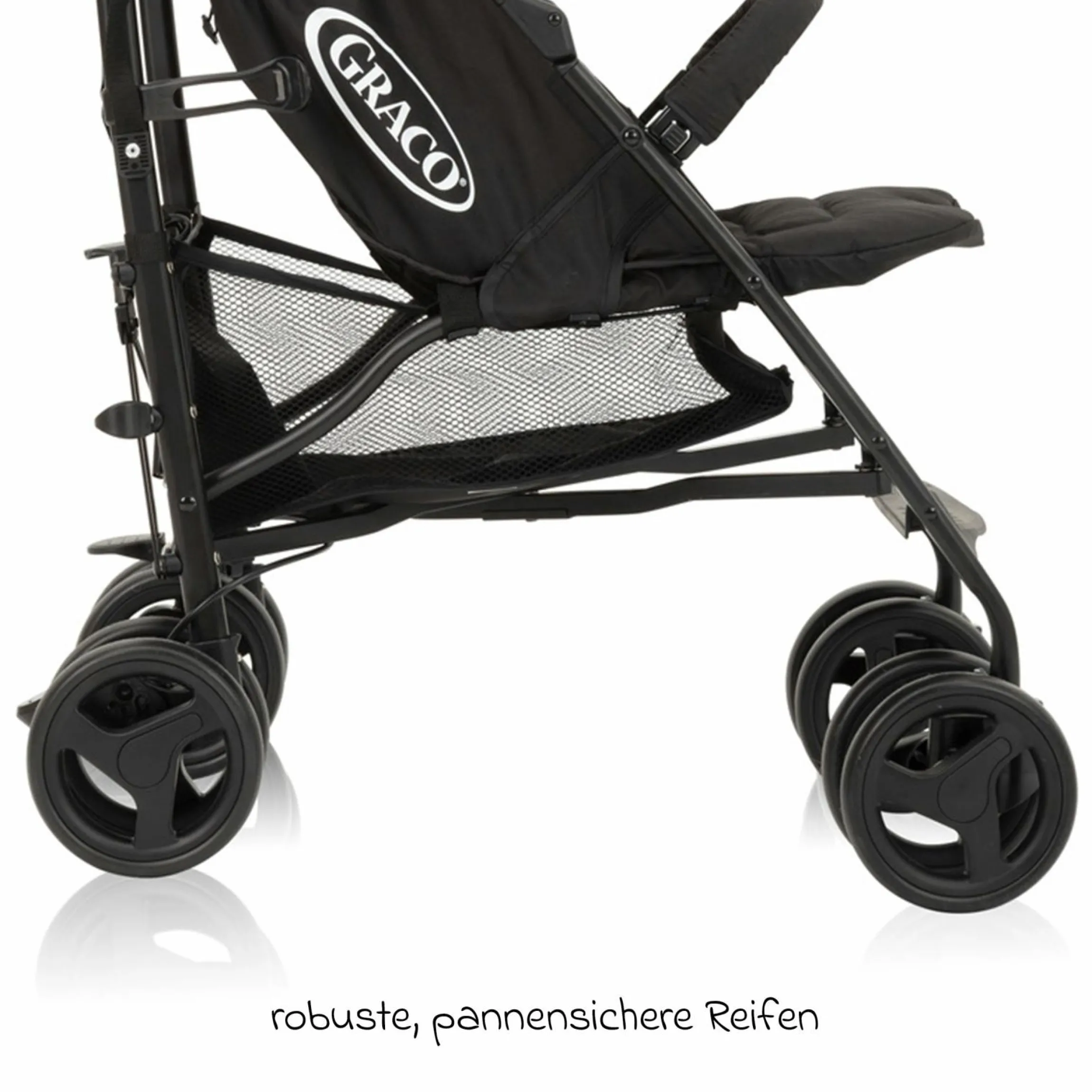 Reisebuggy & Sportwagen Travelite nur 7 kg leicht mit Liegeposition - Black & Grey - Kollektion 2025
