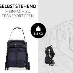 Reisebuggy & Sportwagen Travel N Care mit Liegefunktion, nur 6,8 kg (bis 22 kg belastbar) - Navy Blue