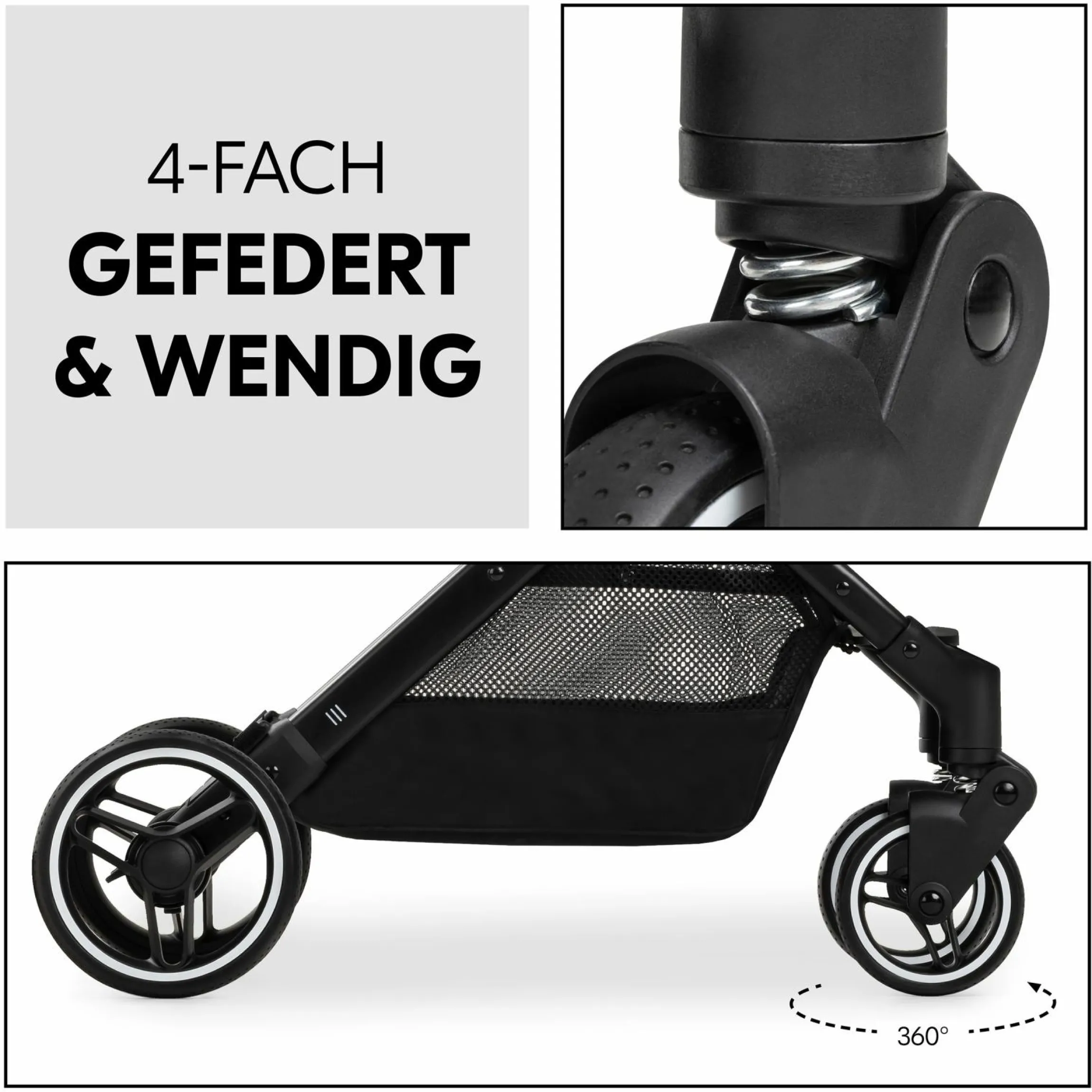 Reisebuggy & Sportwagen Travel N Care Plus mit Liegefunktion (nur 7,2 kg) - inkl. XXL Zubehörpaket & Fehn Spieltier Eselchen - Green