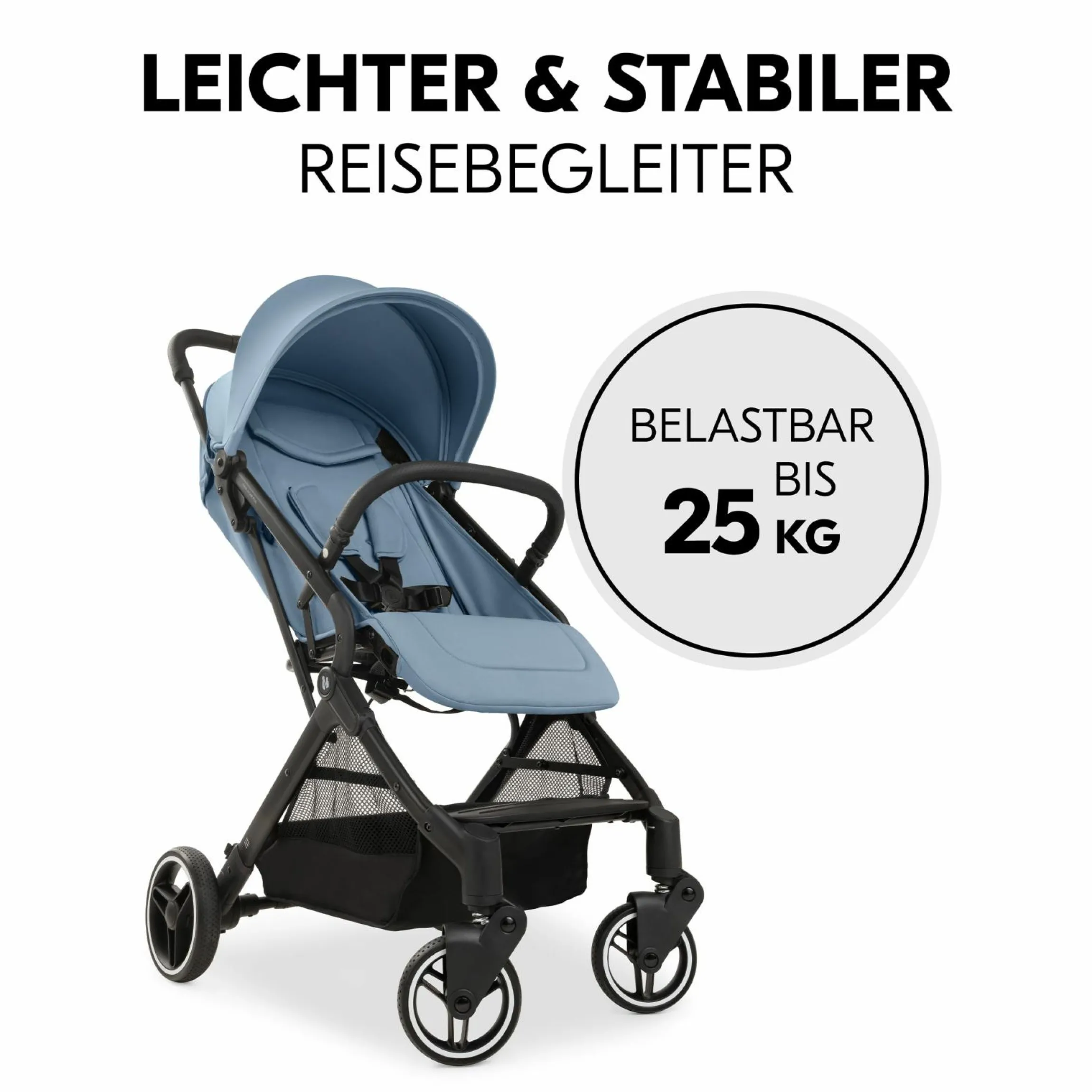 Reisebuggy & Sportwagen Travel N Care Plus inkl. XXL Zubehörpaket & Buggy-Lenkrad - Dusty Blue