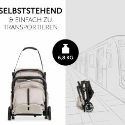 Reisebuggy & Sportwagen Travel N Care mit Liegefunktion, nur 6,8 kg (bis 22 kg belastbar) - Beige