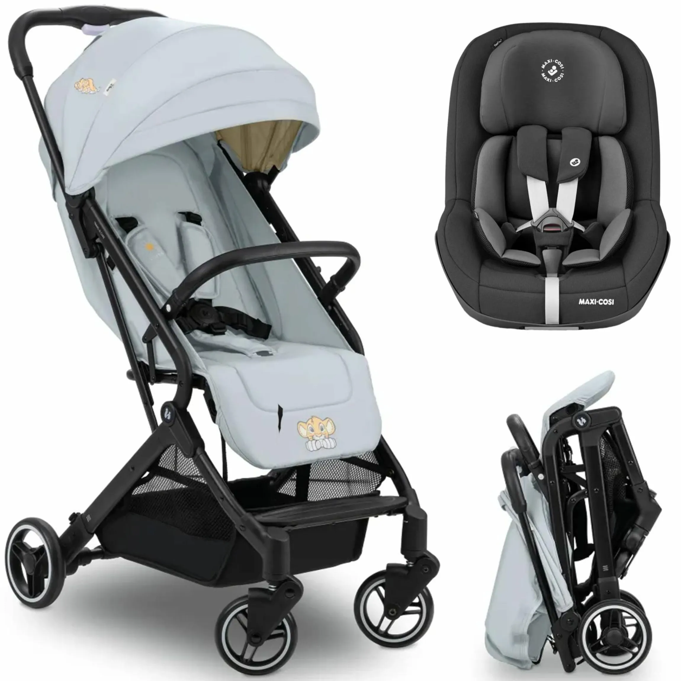 Reisebuggy & Sportwagen Travel N Care mit Liegefunktion, nur 6,8 kg (bis 22 kg belastbar) inkl. Reboarder Pearl Pro 2 - Simba
