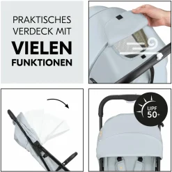 Reisebuggy & Sportwagen Travel N Care mit Liegefunktion, nur 6,8 kg (bis 22 kg belastbar) inkl. Reboarder Pearl Pro 2 - Simba