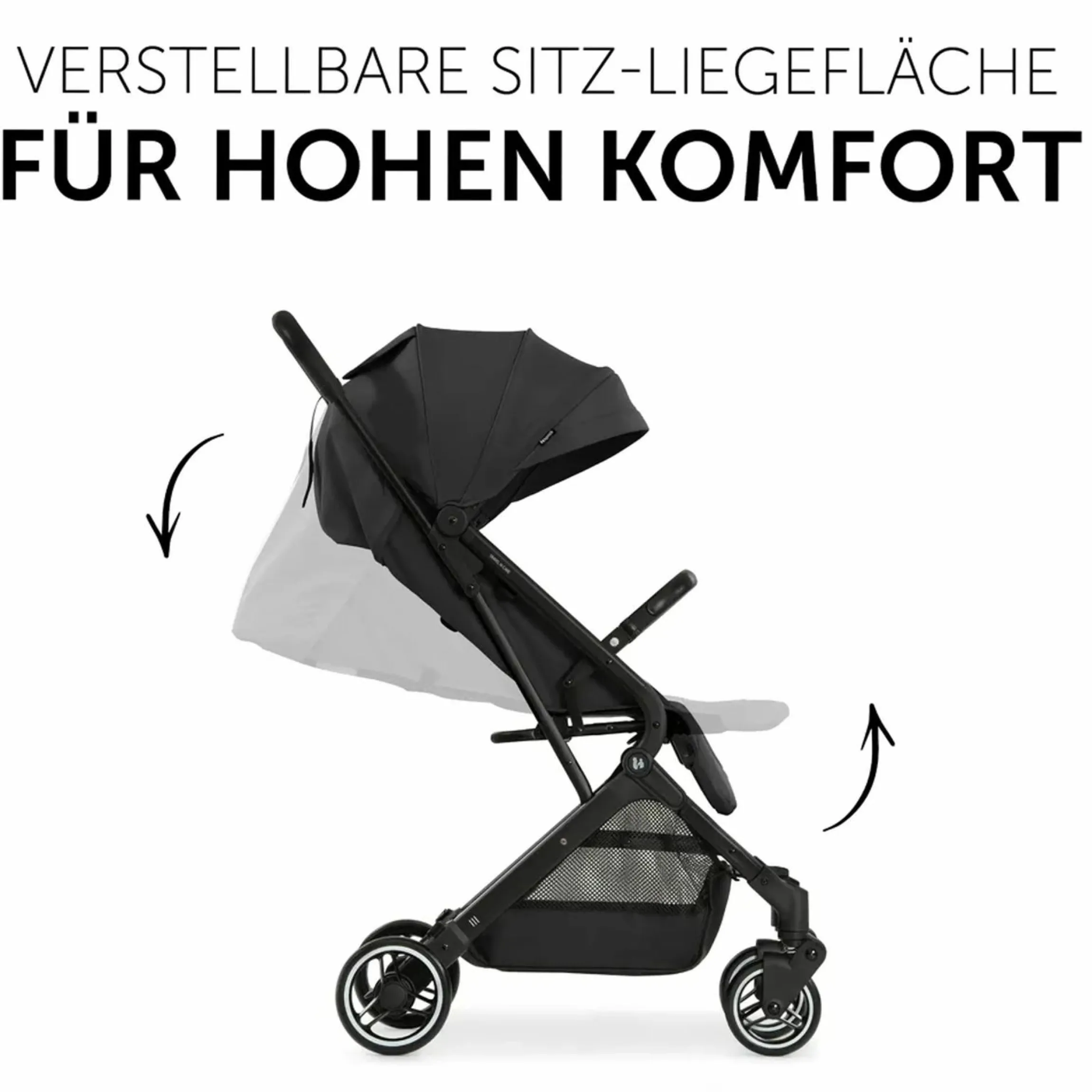 Reisebuggy & Sportwagen Travel N Care mit Liegefunktion, nur 6,8 kg (bis 22 kg belastbar) inkl. Reboarder Pearl Pro 2 - Black